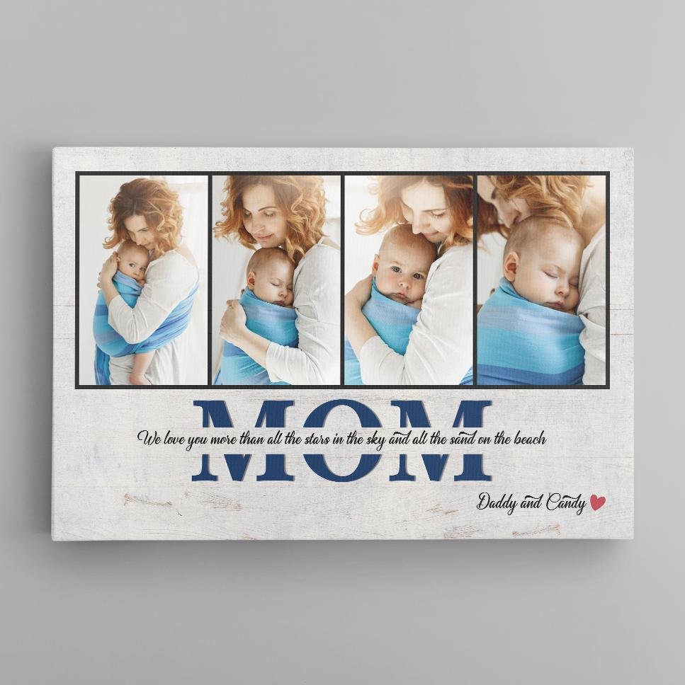 Mom, Custom Photo Collage, 4 Pictures Canvas Wall Art