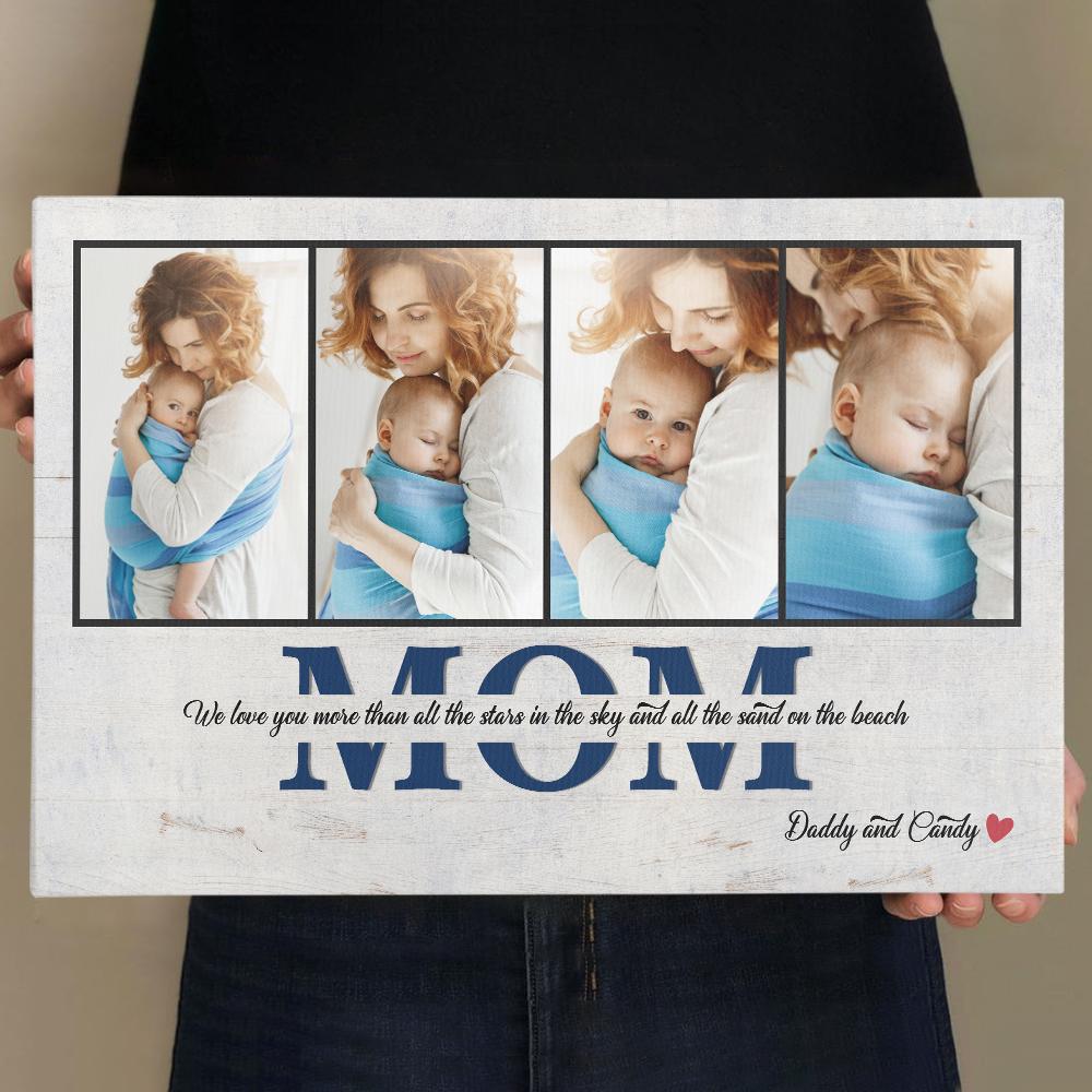 Mom, Custom Photo Collage, 4 Pictures Canvas Wall Art
