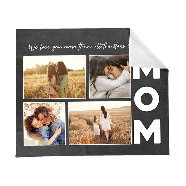 Mom Custom Photo, Personalized Text Blanket