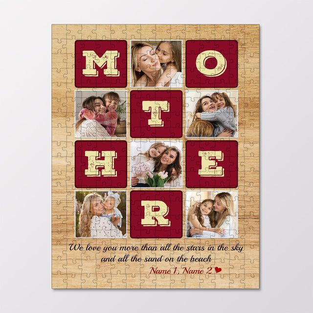 Mother, Custom Photo Collage, Personalized Name Jigsaw Puzzles