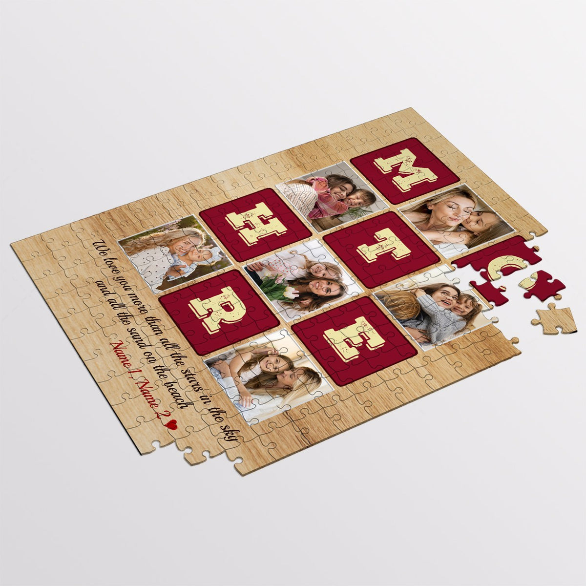 Mother, Custom Photo Collage, Customizable Name Jigsaw Puzzles