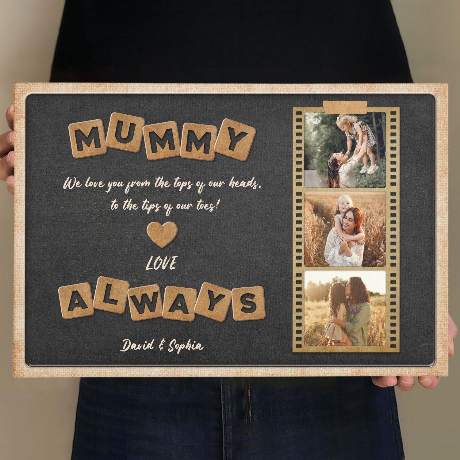 Mummy, Always Love You, Custom Photo, Personalized Name And Text Canvas Wall Art