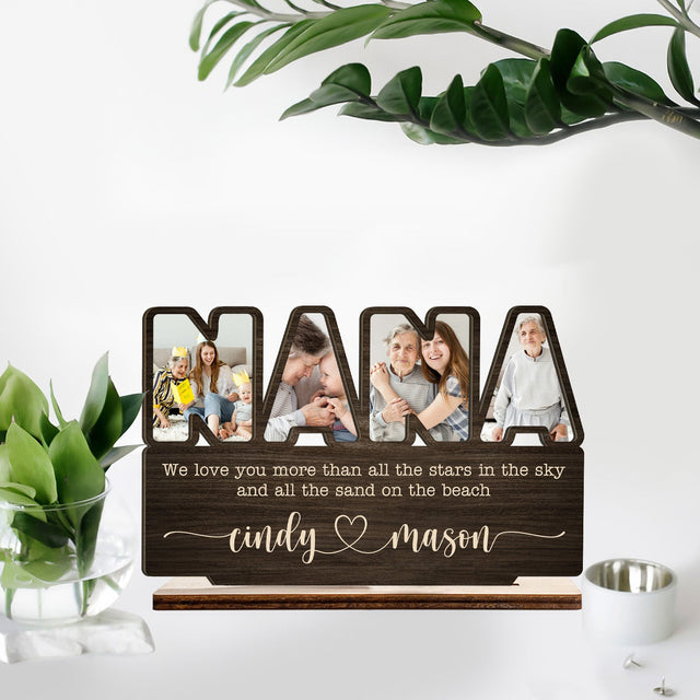 Nana, Custom Photo, Personalized Name, Wooden Plaque 3 Layers