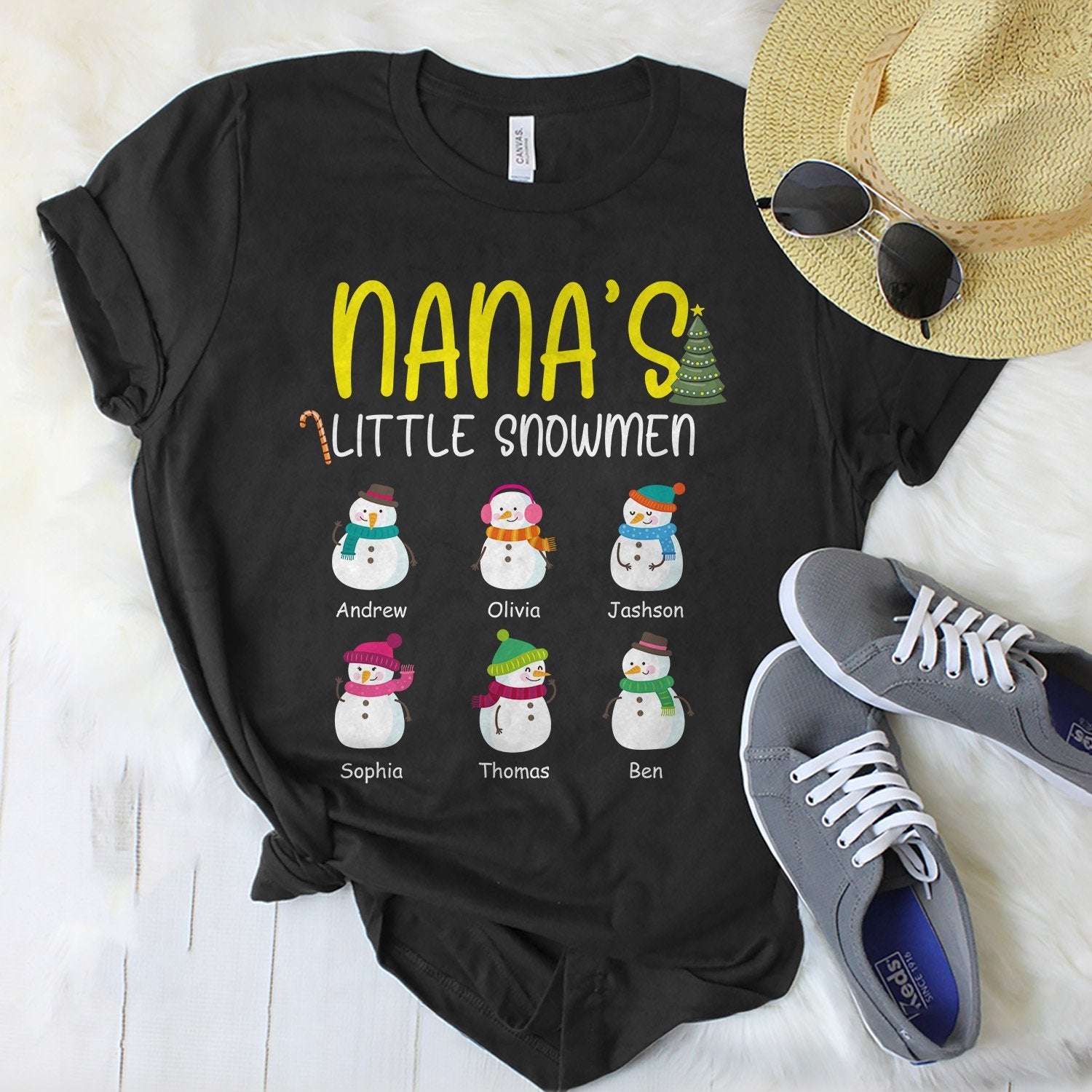 Nana's Little Snowmen Personalized Shirt