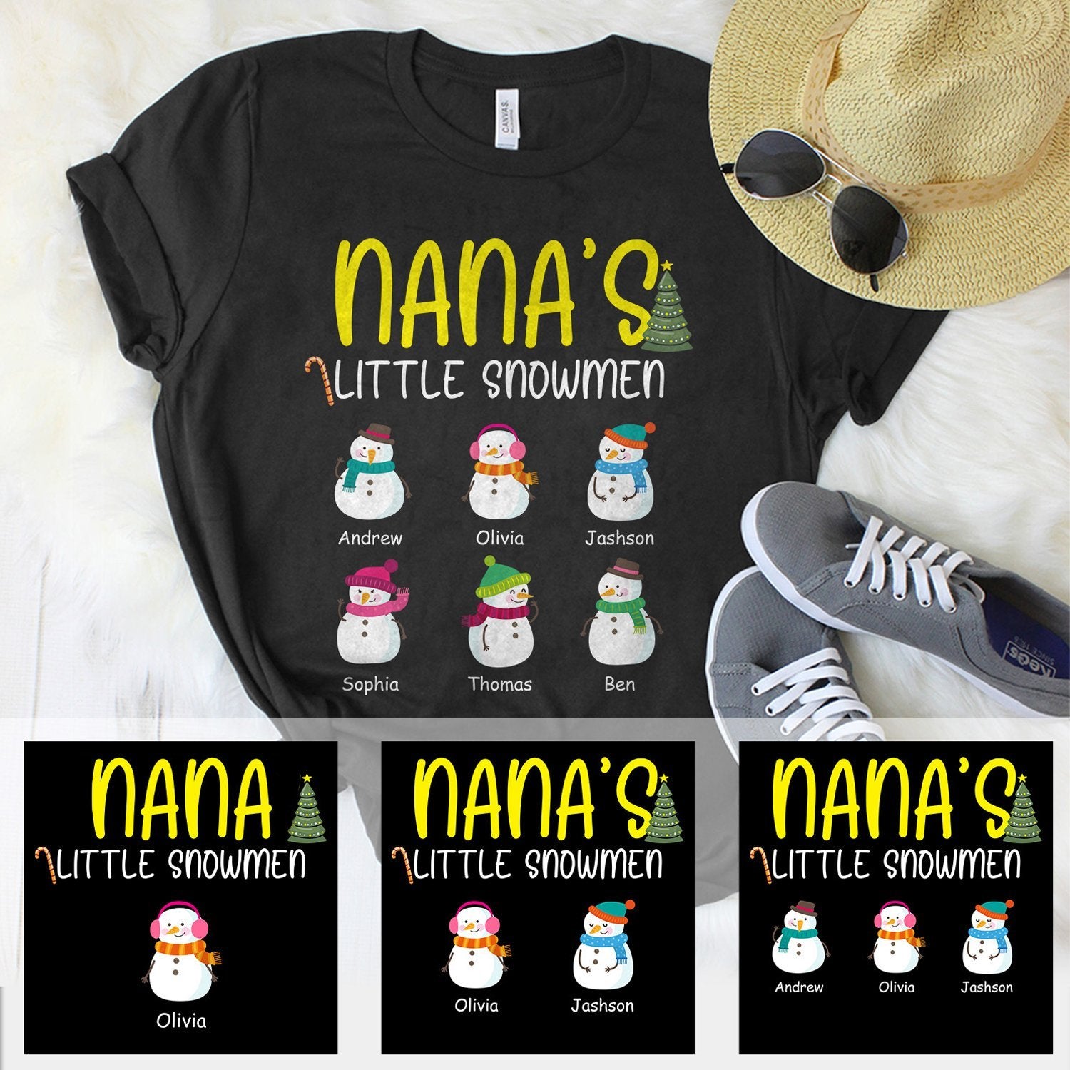 Nana's Little Snowmen Personalized Shirt