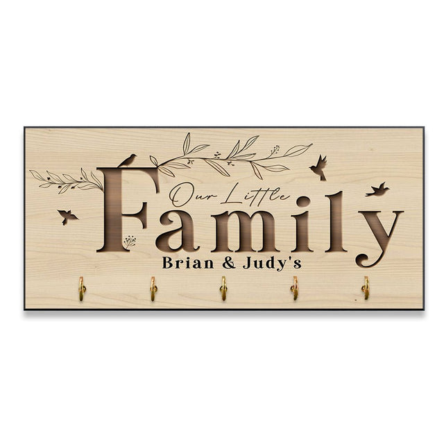 Our Little Family, Custom Key Hook, Personalized Family Name