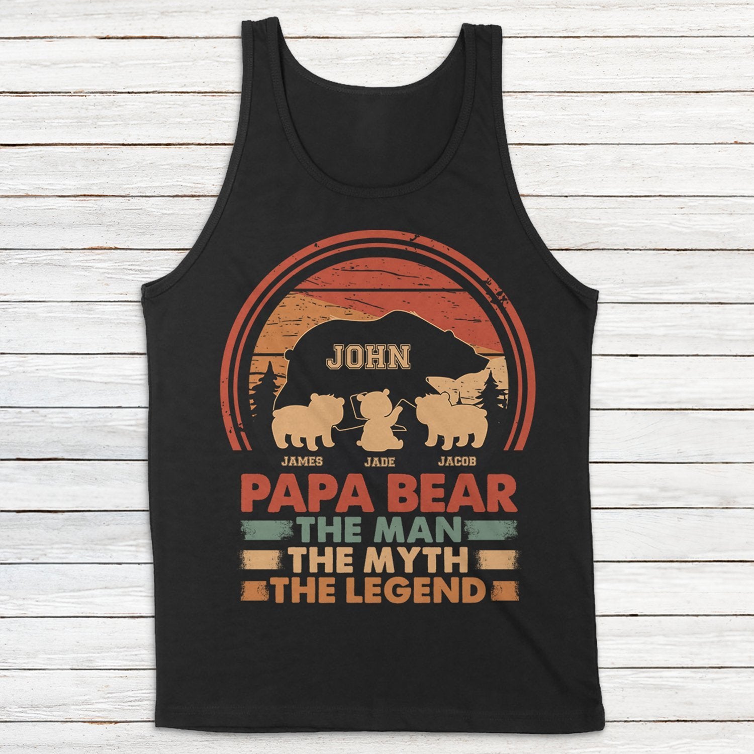 Papa Bear The Man The Myth The Legend Personalized Shirt