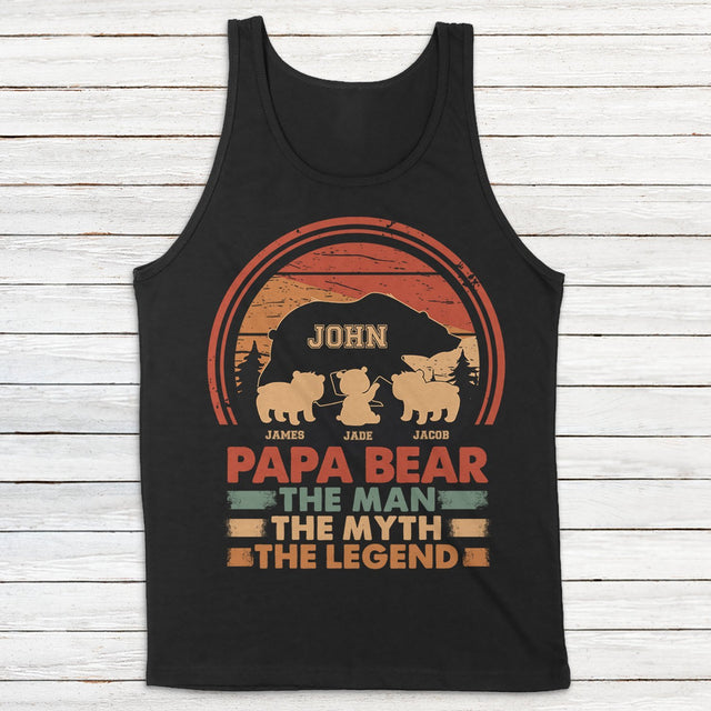 Papa Bear The Man The Myth The Legend Personalized Shirt