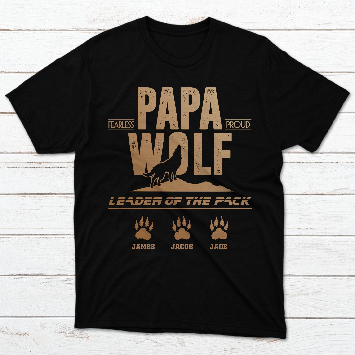 Papa Wolf Personalized Shirt