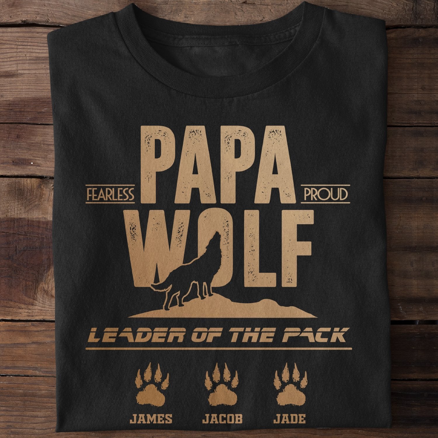 Papa Wolf Personalized Shirt
