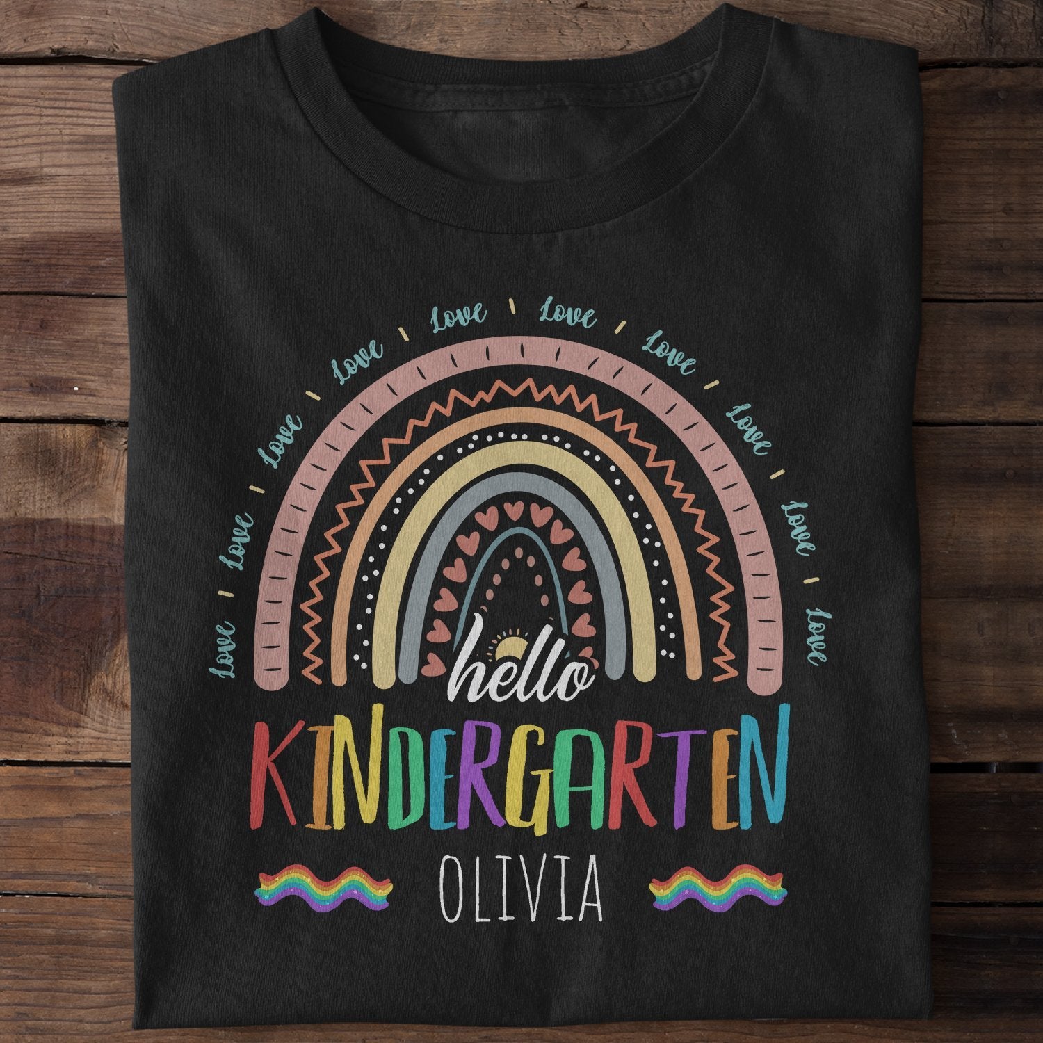Personalized Back To School Shirt, Rainbow Kids T-shirt