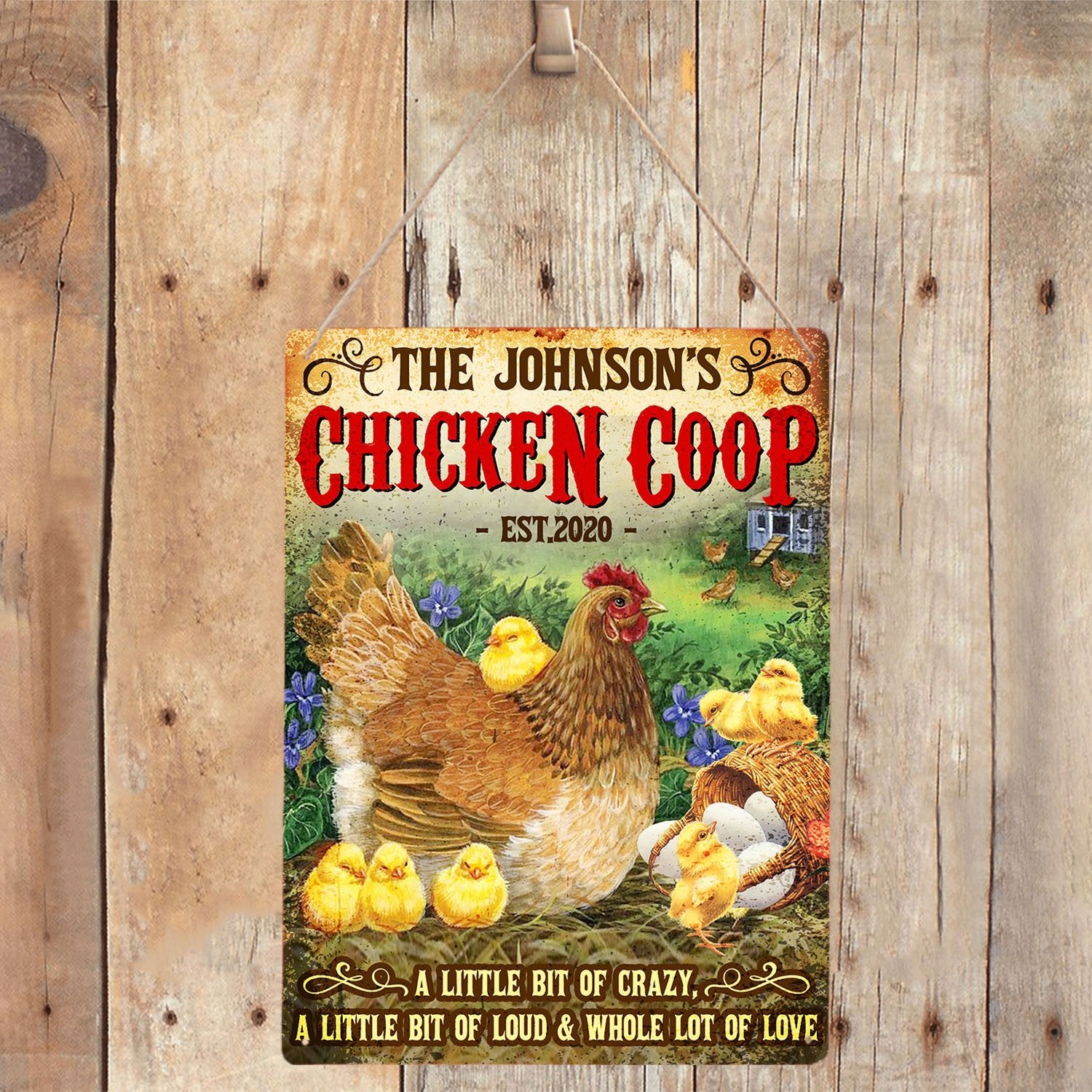 Personalized Chicken Coop, Customized Farm Sign, Personalized Family Name And Years