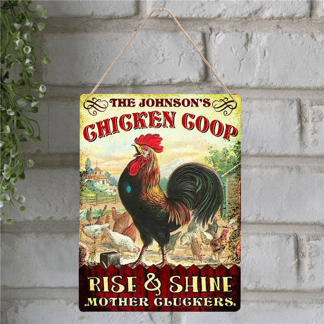 Personalized Chicken Coop, Rise And Shine Mother Gluckers, Customized Farm Sign