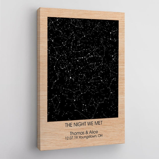 Personalized Night Sky And Text Light Wood Background
