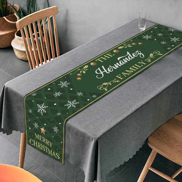 Personalized Table Runner, Christmas Family, Personalized Family Name