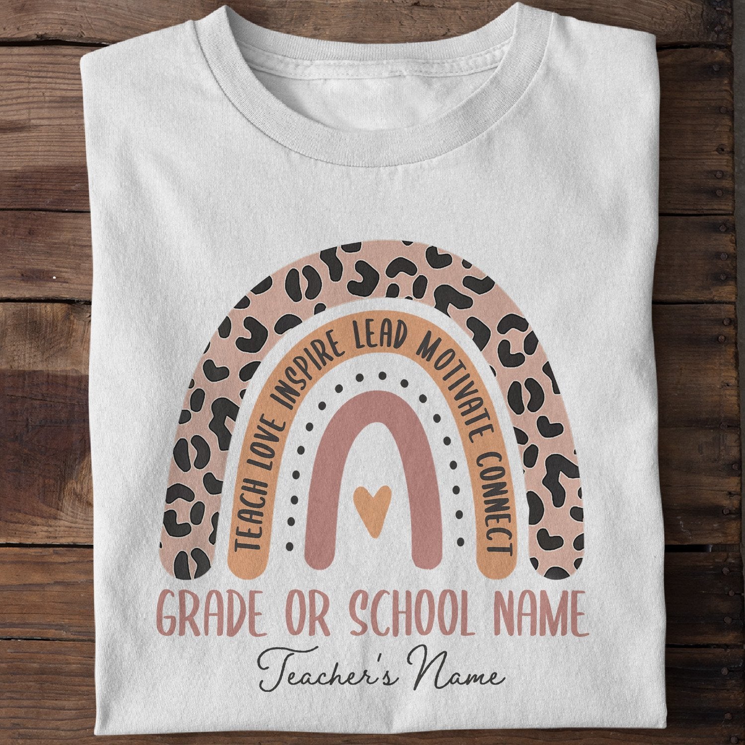 Personalized Teacher Name Shirt, Gift For Teachers, Rainbow Boho Art