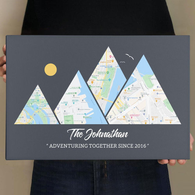 Personalized Travel Memories, Custom Map Prints, Adventure Map, Canvas Wall Art