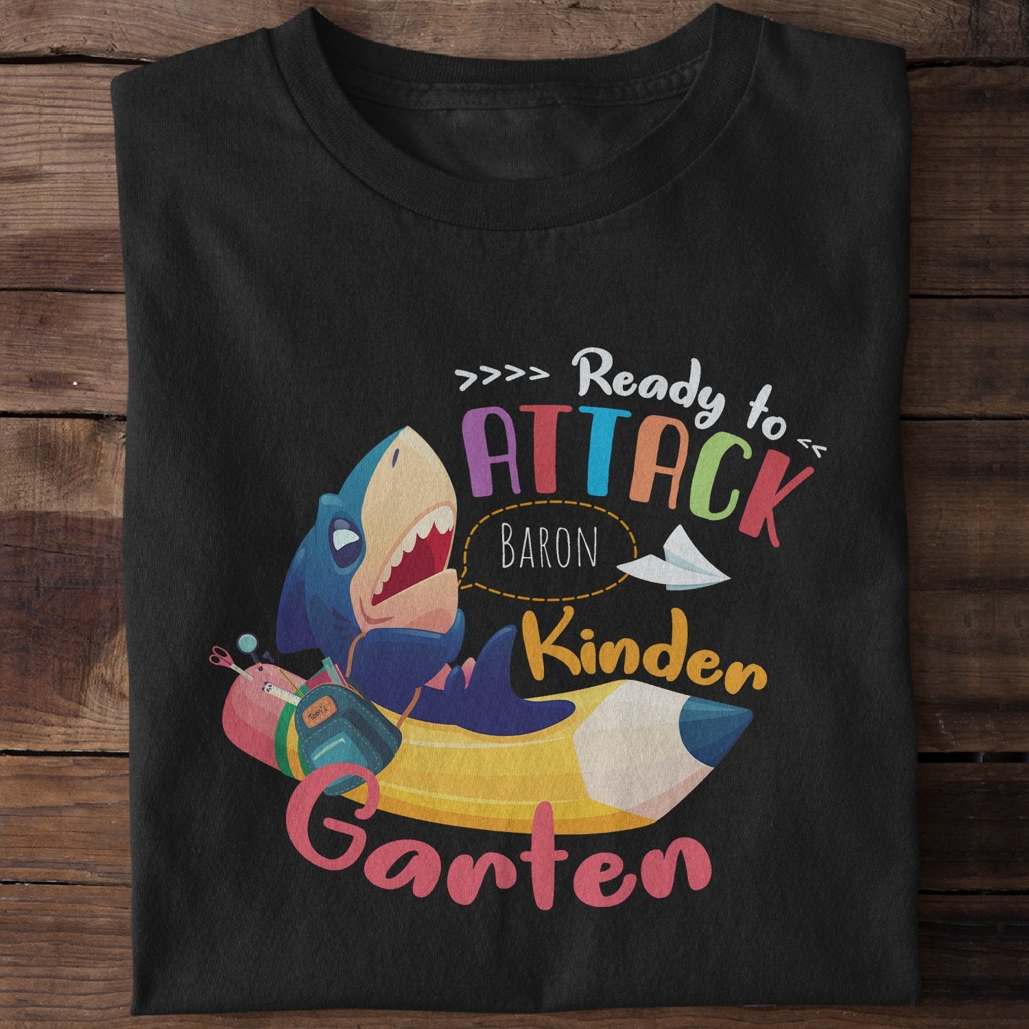 Ready To Attack School Shirt, Custom Name And Grade