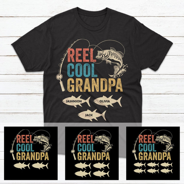 Reel Cool Grandpa Customizable Shirt