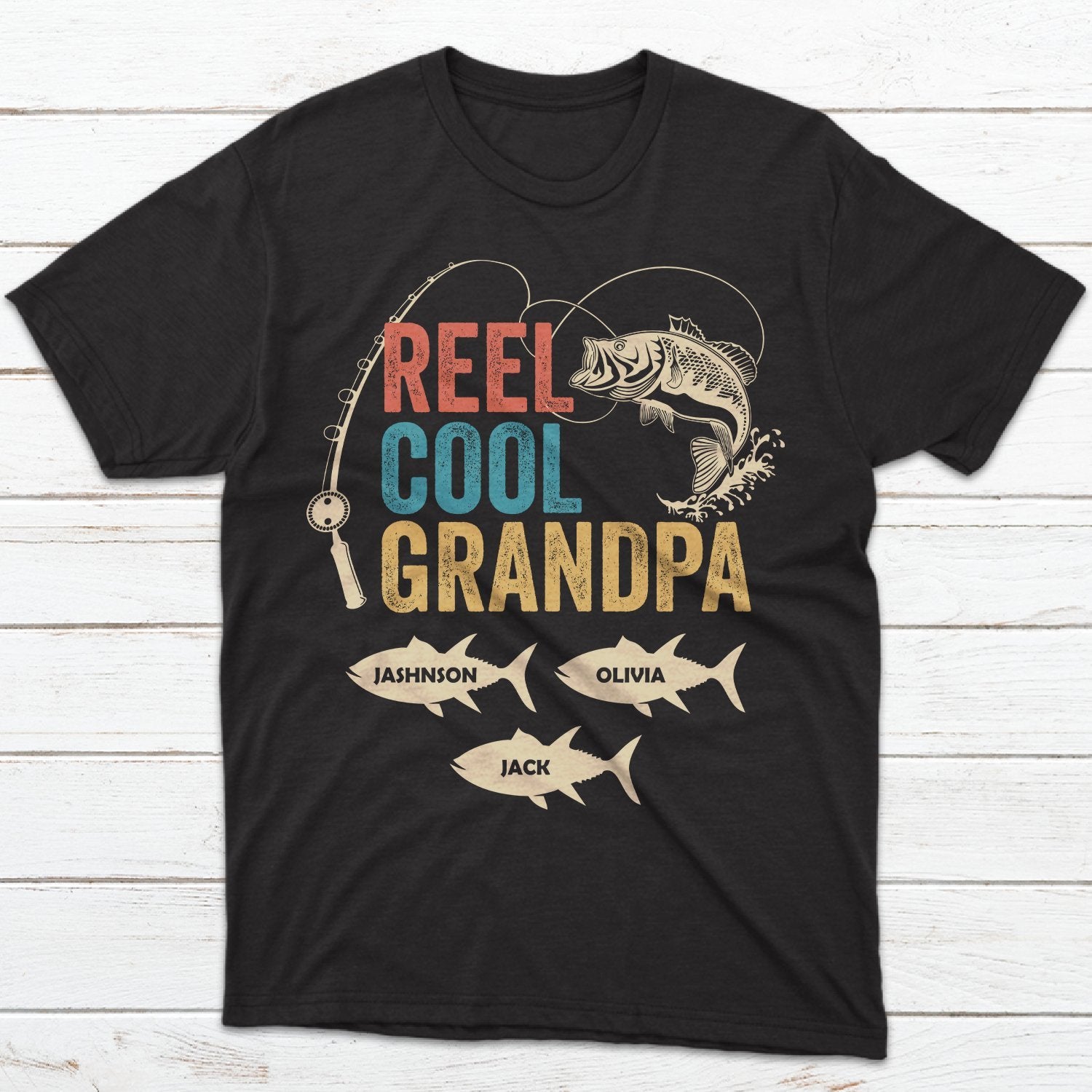 Reel Cool Grandpa Personalized Shirt