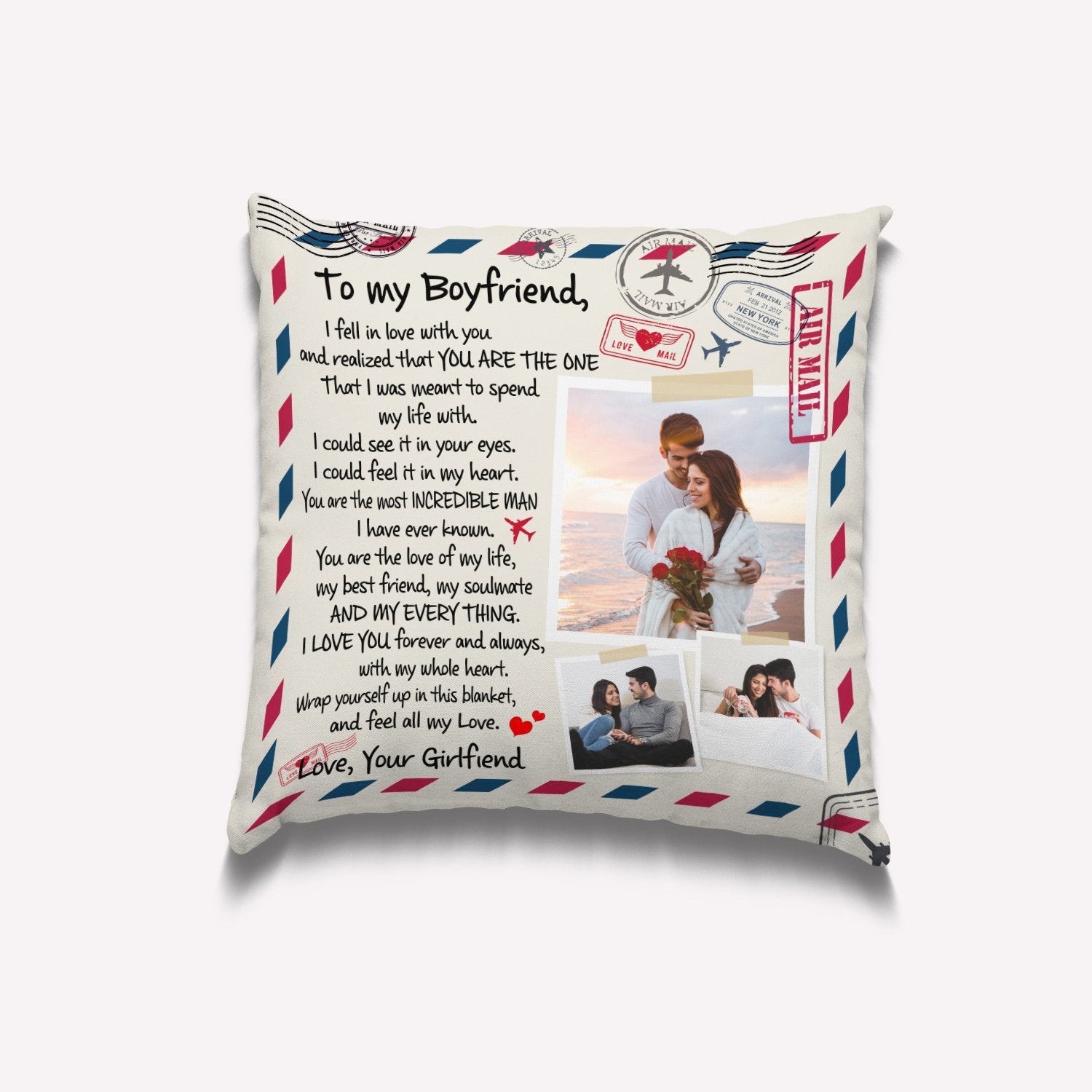 Personalised clearance boyfriend pillow