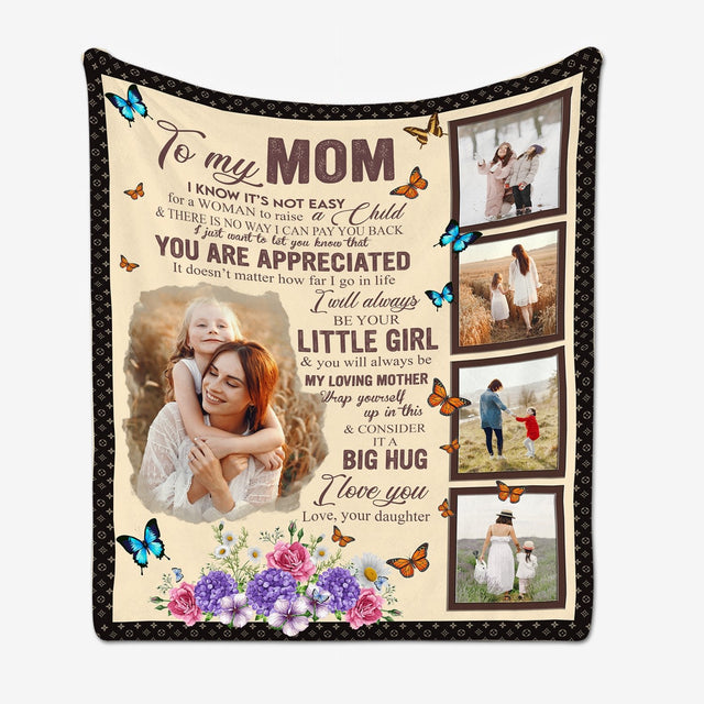 To My Mom, Custom Photo Blanket