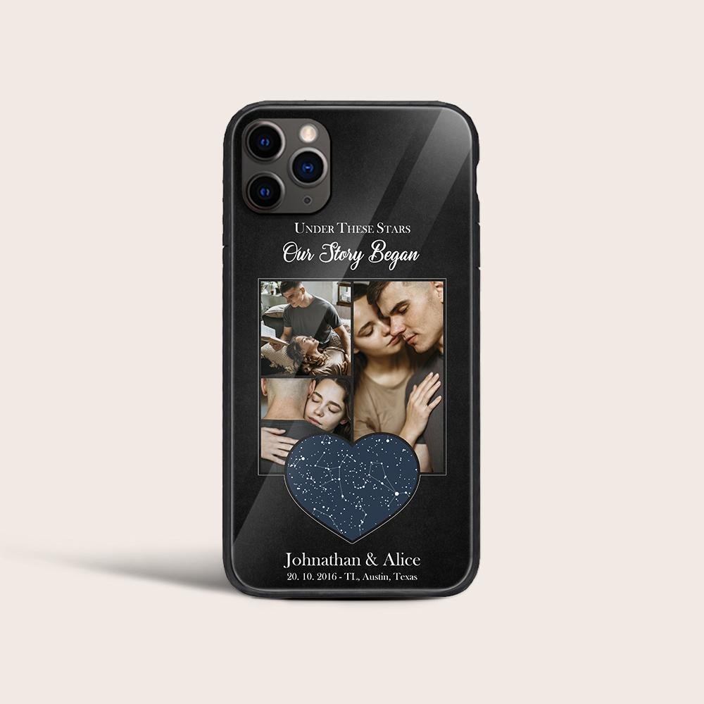 Under These Stars Our Story Began, Custom Star Map And Photo Collage 2 In 1 Phone Case