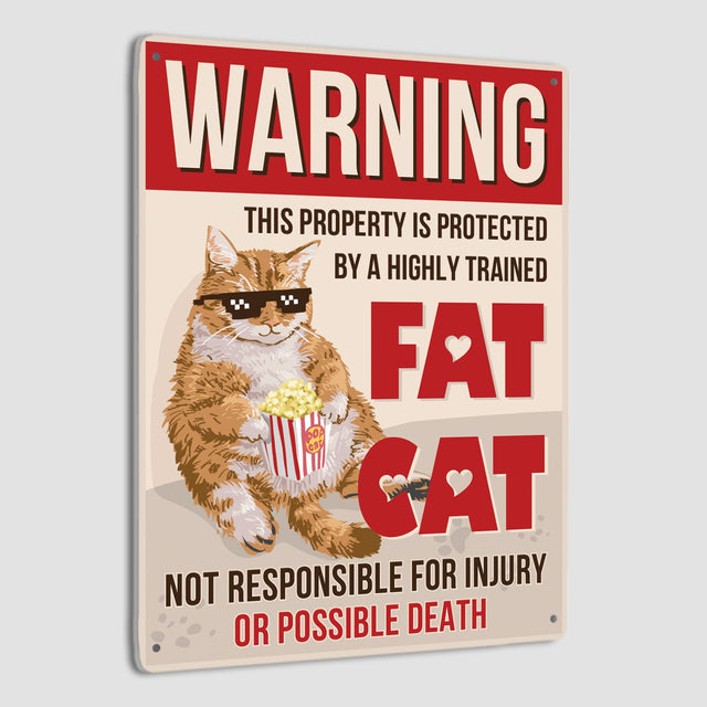 Warning This Property Is Protected By A Highly Trained Fat Cat