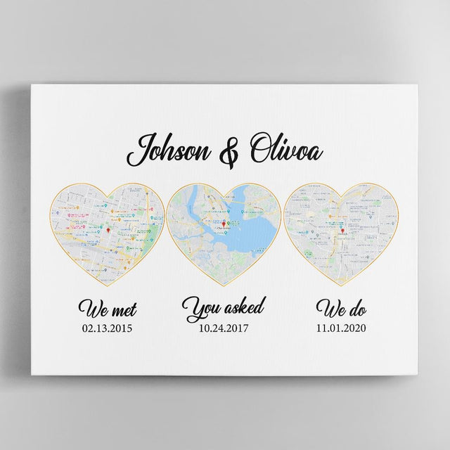 We Met You Asked We Do Custom Map And Text Heart Art White Background