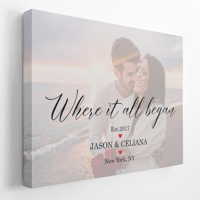 Wedding Photo Gift - Custom Canvas "Where It All Began"