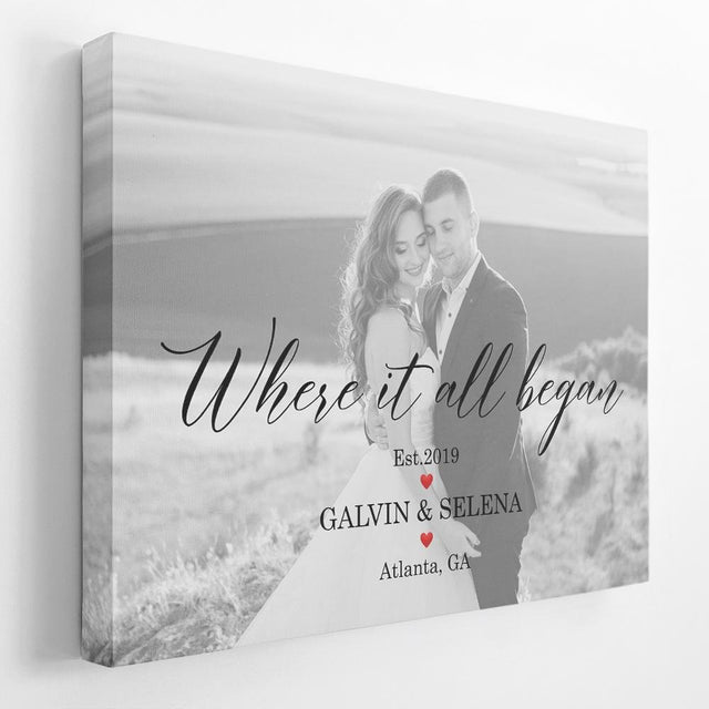 Wedding Photo Gift - Custom Canvas "Where It All Began"