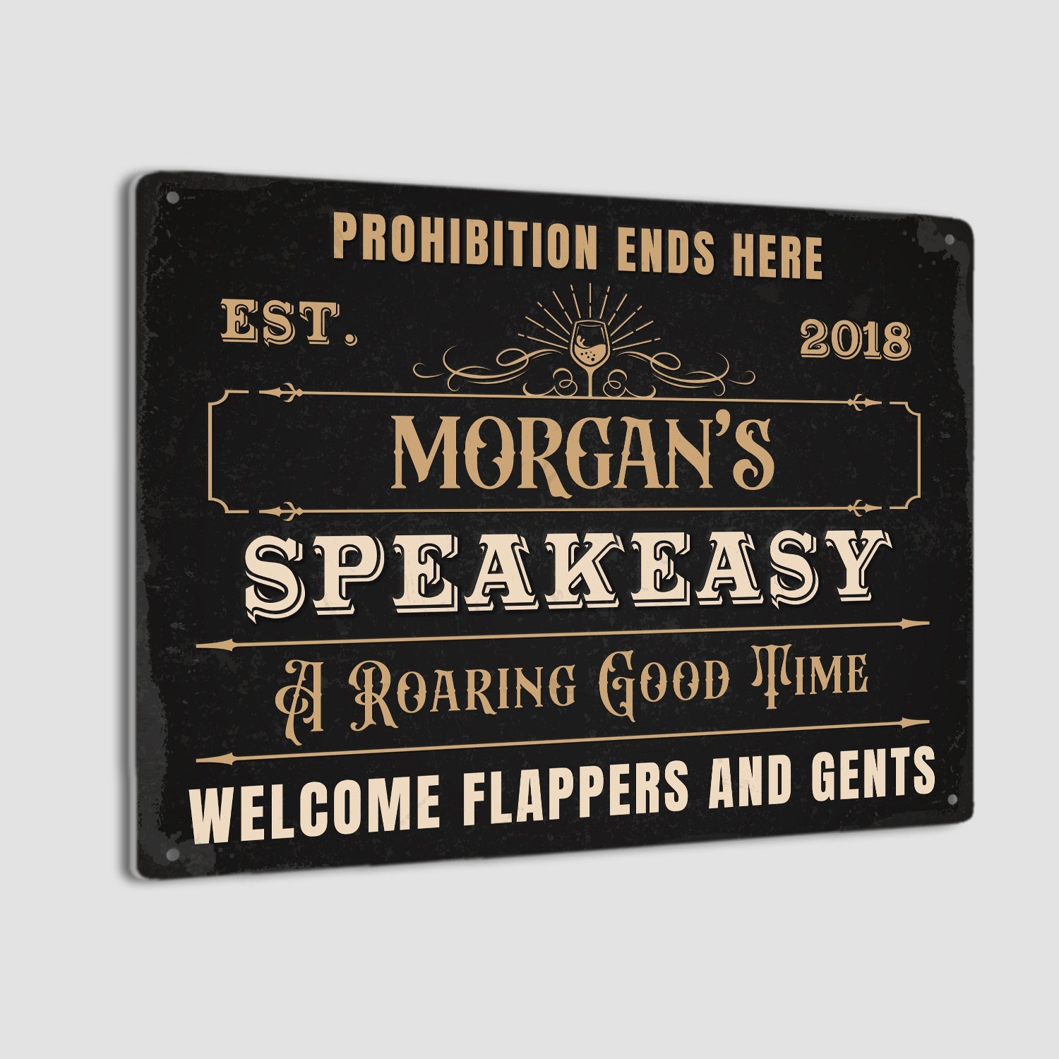Welcome Flappers and Gents, Custom Metal Signs