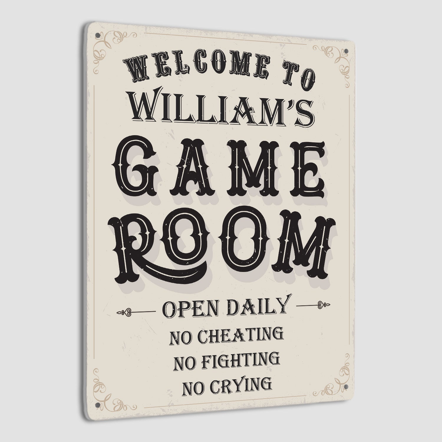Welcome To Game Room, Custom Metal Signs