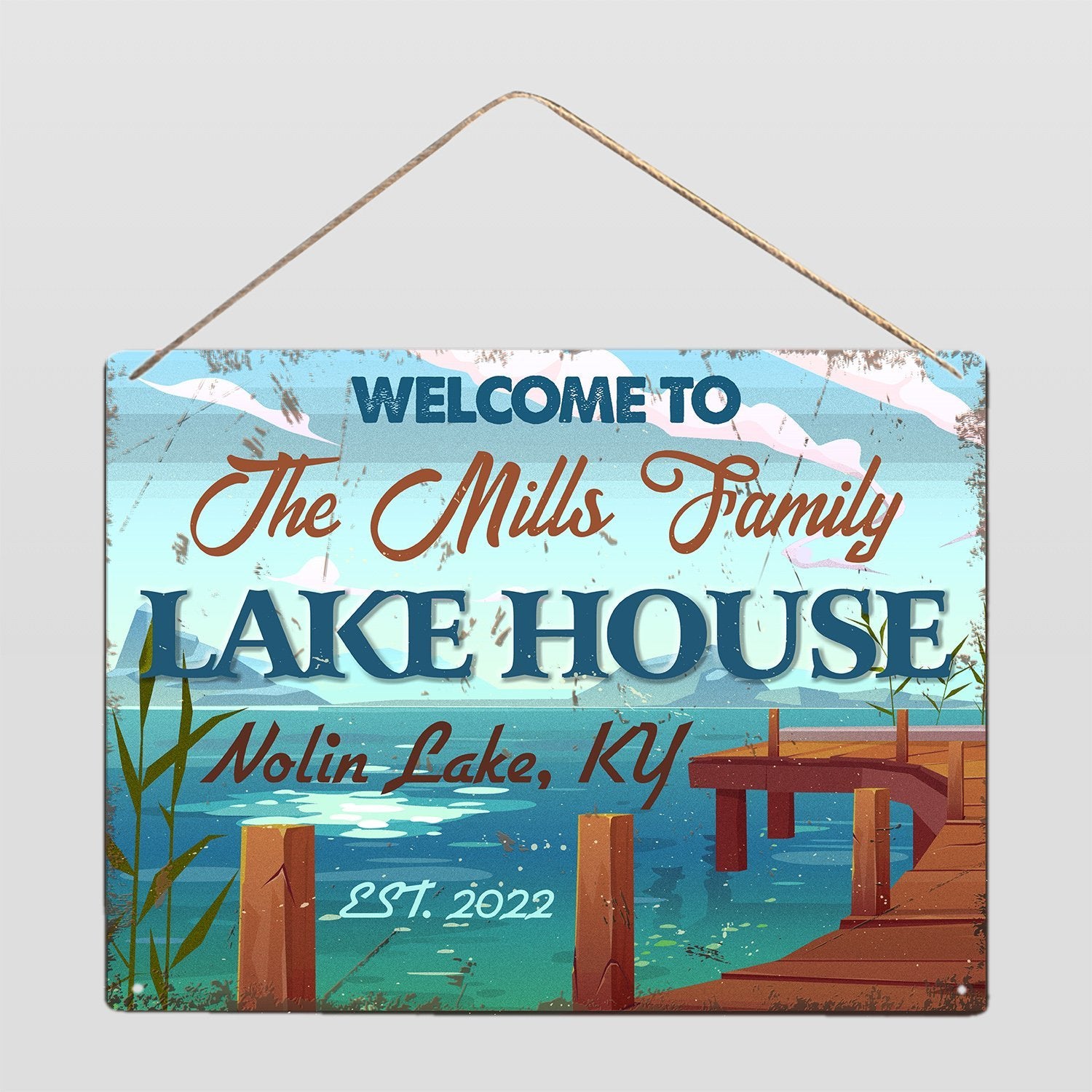 Welcome To Lake House, Custom Metal Sign