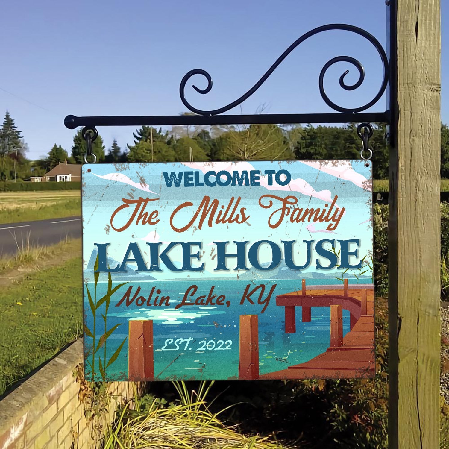 Welcome To Lake House, Custom Metal Sign