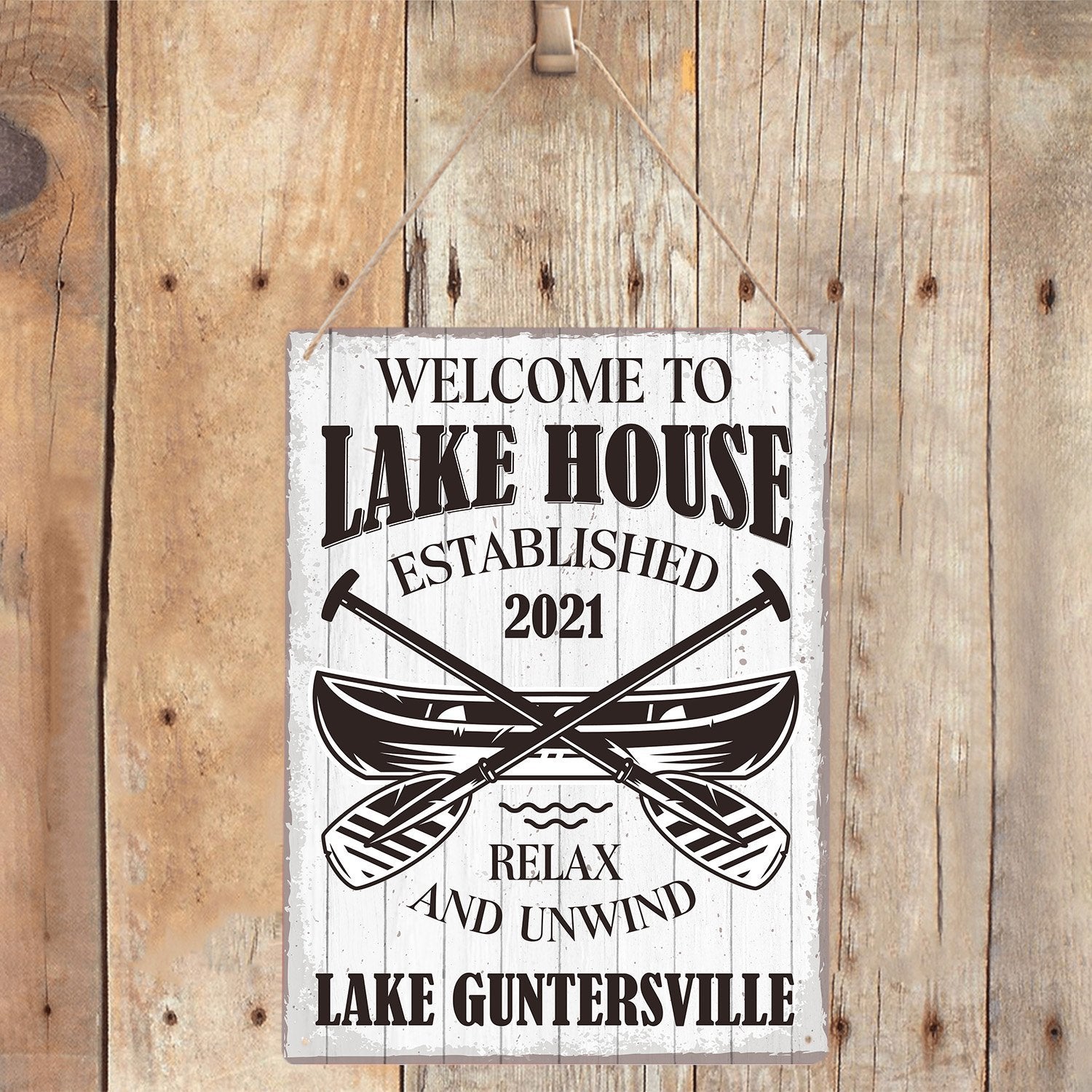 Welcome To Lake House Relax And Unwind, Custom Metal Sign