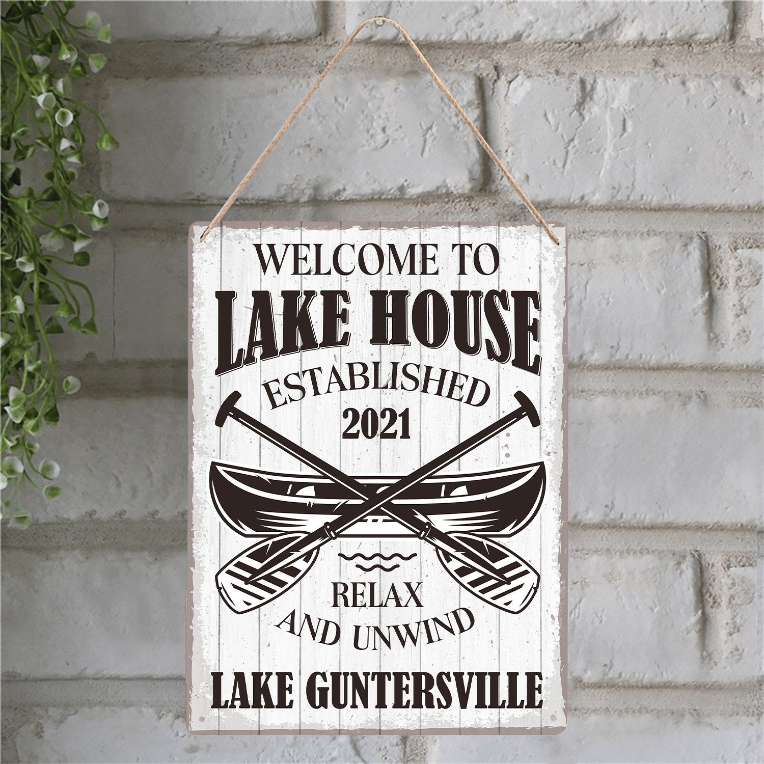 Welcome To Lake House Relax And Unwind, Custom Metal Sign