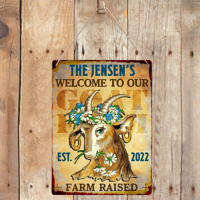 Welcome To Our Farm Raised, Customized Farm Sign