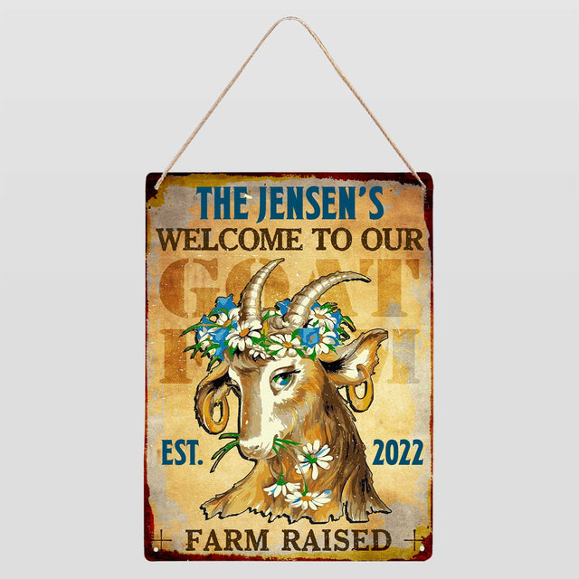 Welcome To Our Farm Raised, Customized Farm Sign
