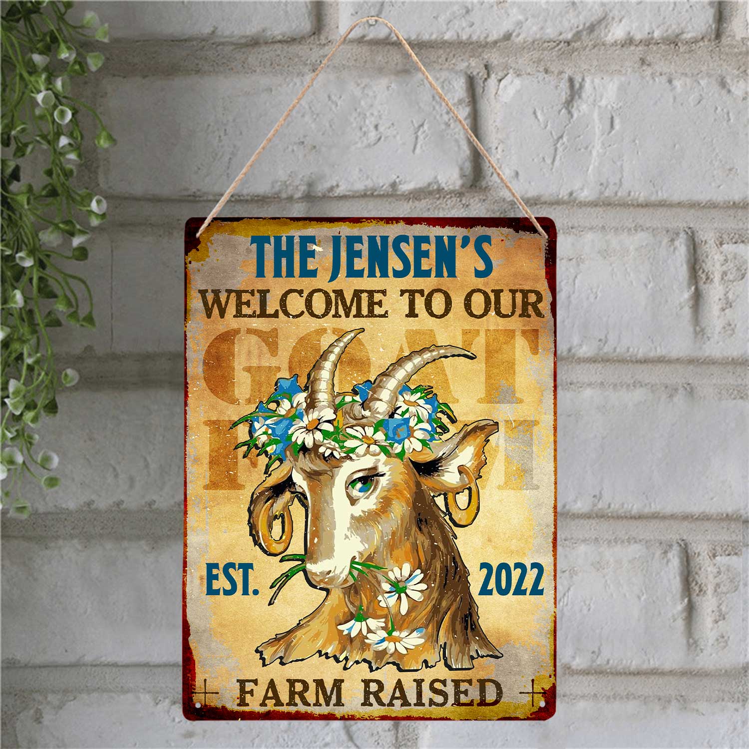 Welcome To Our Farm Raised, Customized Farm Sign