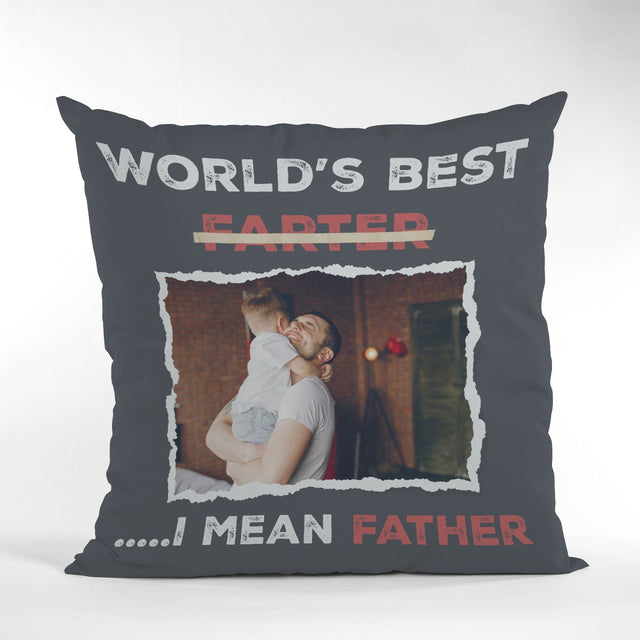 World's Best, I Mean Father, Custom Photo, Pillow