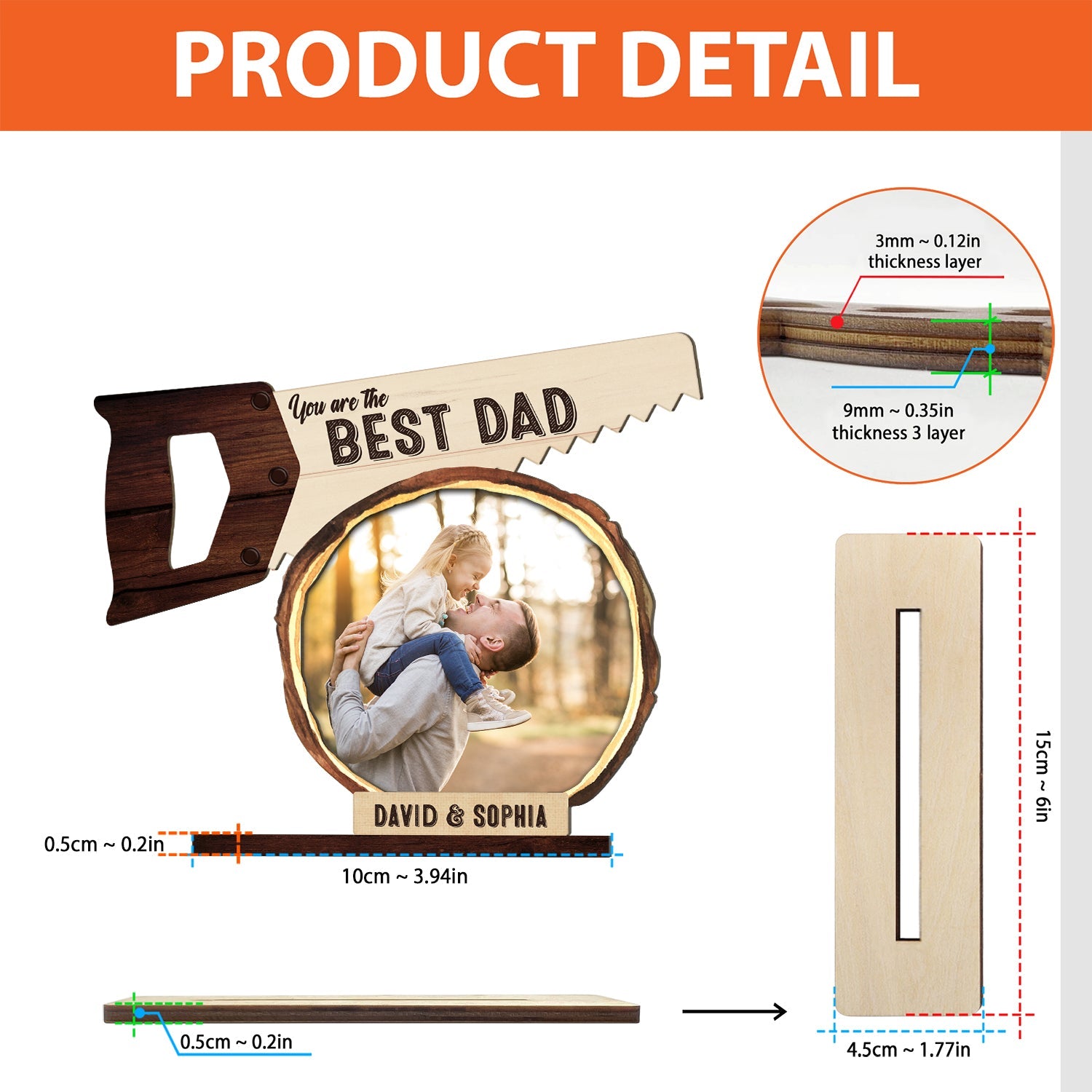 You Are The Best Dad, Custom Photo, Wooden Plaque 3 Layers